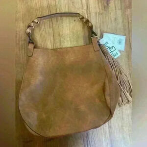 Jen & Co brown leather shoulder bag with small crossbody handbag, NEW WITH TAGS!